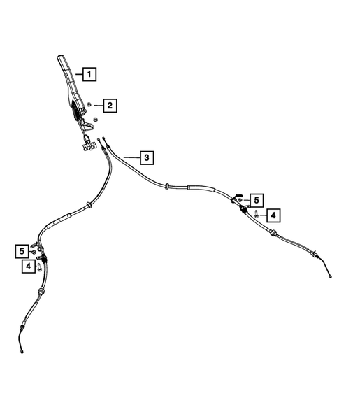 Parking Brake Lever, Cables, and Rear Disc Park Brake Assembly for 2013 Dodge Avenger #1