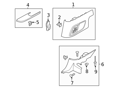 Interior Trim - Quarter Panels for 2014 Ford Mustang #0