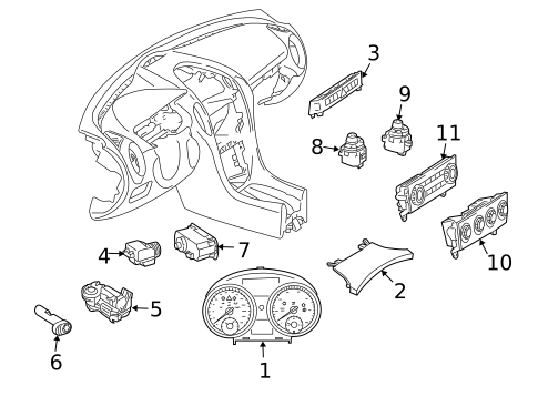 Cluster & Switches for 2005 Mercedes-Benz SLK 55 AMG&reg; #0