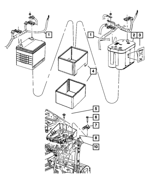 Battery Tray and Cables for 2007 Jeep Patriot #0