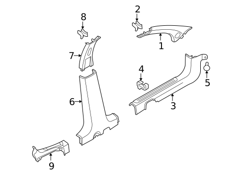 Interior Trim - Pillars for 2009 Chevrolet Aveo5 #0