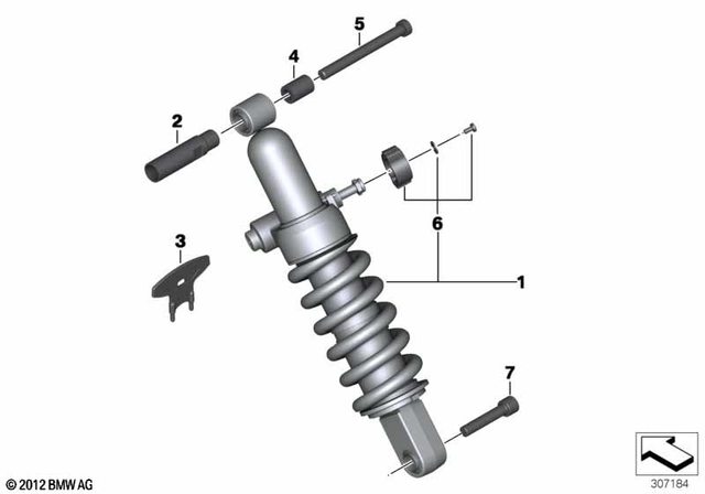 33548535199 - : Spring Strut, Rear - Lsh for BMW-Motorrad Image