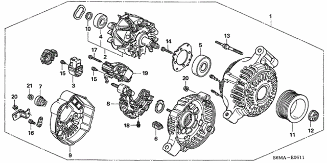 Alternator (Denso) (Type-S) for 2006 Acura RSX #0
