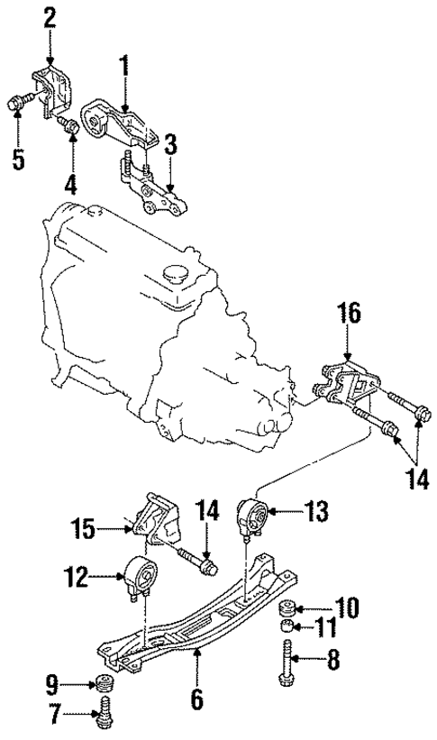 Engine Mounting for 1997 Ford Aspire #0