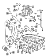 6100296 - Engine 2.4L Four Cylinder: Hex Head Bolt, Oil Pump To Block for Chrysler: 300, PT Cruiser, Sebring, Voyager | Dodge: Avenger, Caravan, Challenger, Charger, Journey, Magnum, Neon, Ram 1500, Ram 2500, Ram 3500, Stratus, Viper | Jeep: Liberty, Wrangler | SRT: Viper Image