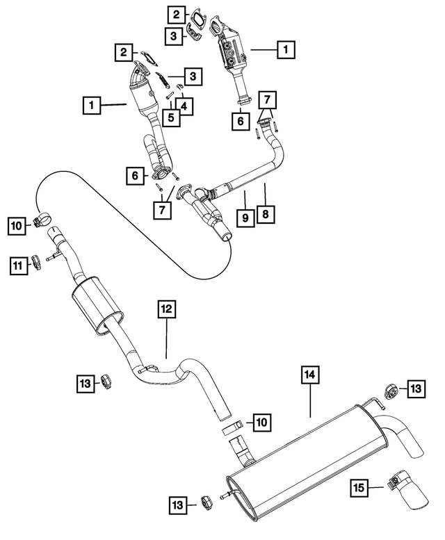 68249083AA - Exhaust: Exhaust Pipe And Converter for Mopar Image