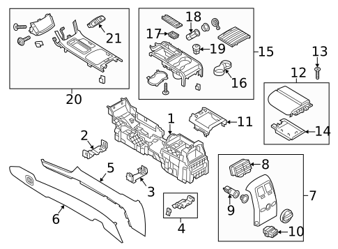 Center Console for 2016 Lincoln MKS #0