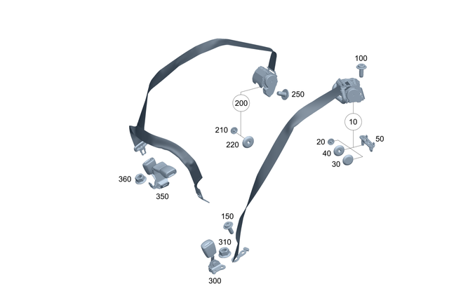 2548600601 - Rear Seat: Seat Belt for Mercedes-Benz: GLC300, GLC350e, GLC43 AMG, GLC63 AMG S E Performance Image image