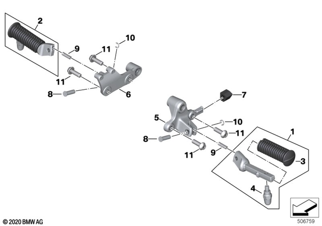 46719443525 - : Footrest, Left for BMW-Motorrad Image