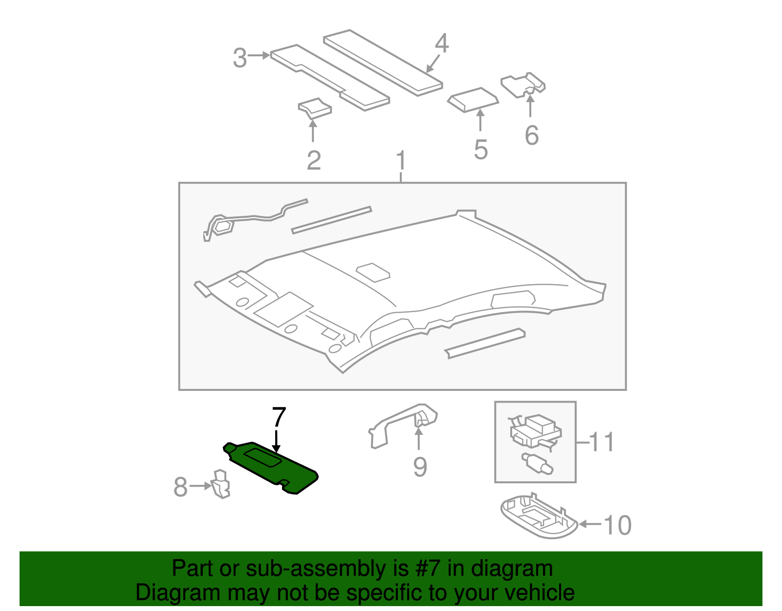 LH Sde Sun Vsor Gray W/O Sunroof For Toyota Camry 2.5L 3.5L 2012-2017 - Foto 13