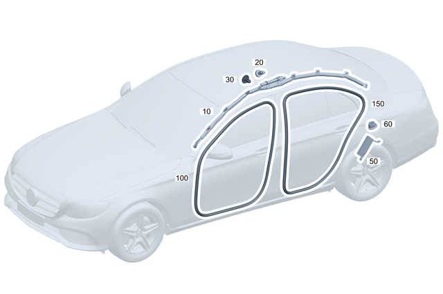 2068603802 - Interior Trim/Exterior Detachable Parts: Window Airbag for Mercedes-Benz Image image