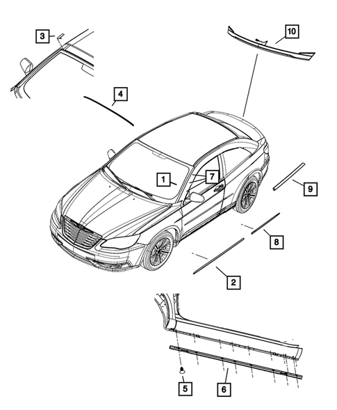 Moldings and Ornamentation for 2011 Chrysler 200 #1