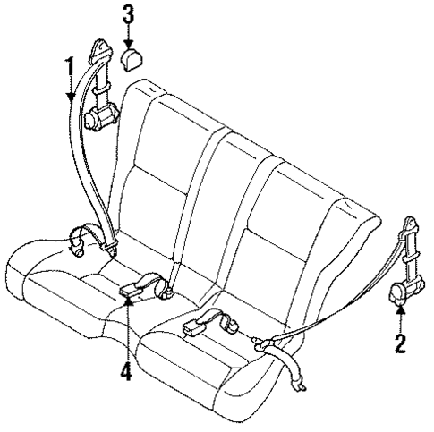 Rear Seat Belts for 1997 Nissan 240SX #0