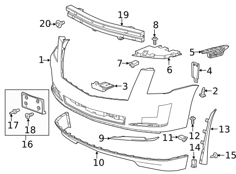 Bumper & Components - Front for 2025 Cadillac Escalade #5