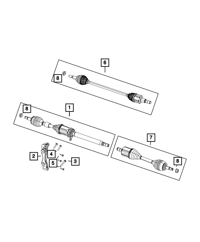 68472845AB - : Axle Half Shaft, Left for Chrysler: Pacifica, Voyager Image