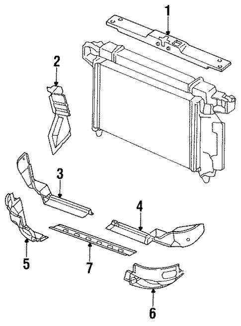 Radiator Support for 1995 Chrysler New Yorker #0