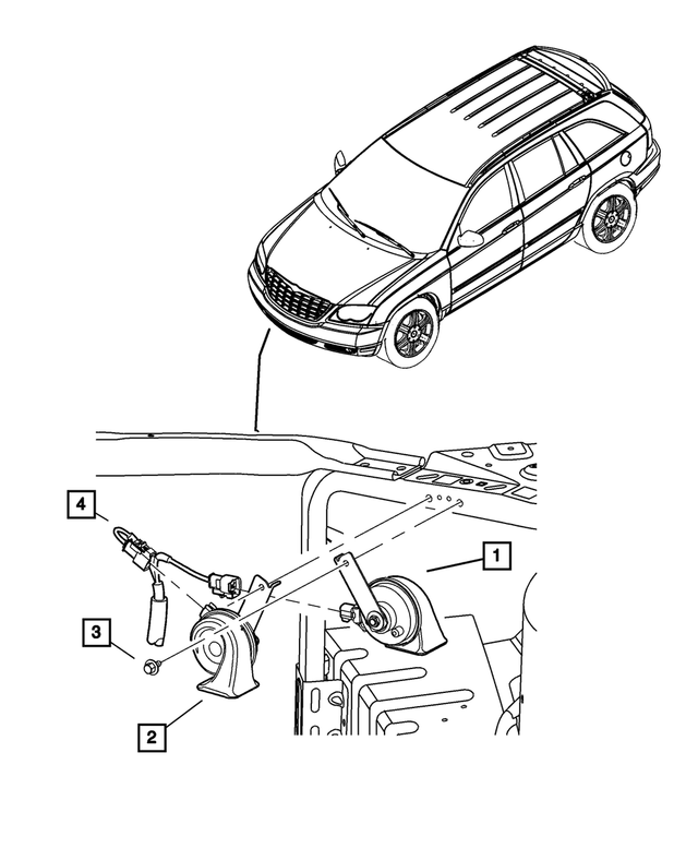 4685968AE - Electrical: Horn And Bracket for Mopar Image image