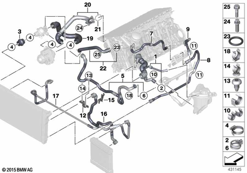 Cooling System Coolant Hoses for 2012 BMW 740i #0