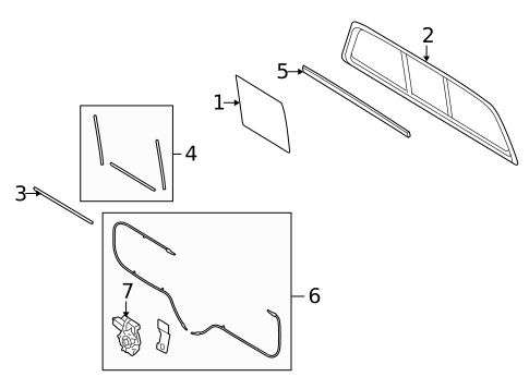 Glass & Hardware - Back for 2008 Lincoln Mark LT #0