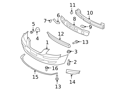 Bumper & Components - Front for 2006 Hyundai Sonata #0
