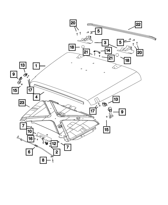 68170741AC - Body Sheet Metal Except Doors: Hood for Mopar Image image