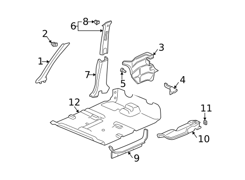 Interior Trim - Pillars for 1997 Honda CR-V #0