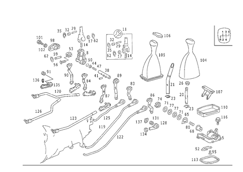 Floor Shift Used with Manual Fivespeed Transmission for 1998 Mercedes-Benz C280 #0
