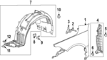 74100T60A00 - Body: Fender Liner for Honda: Civic Image
