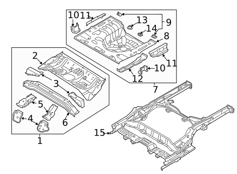 Rear Floor & Rails for 2013 Hyundai Elantra Coupe #0