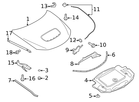 Hood & Components for 2008 Subaru Impreza #0