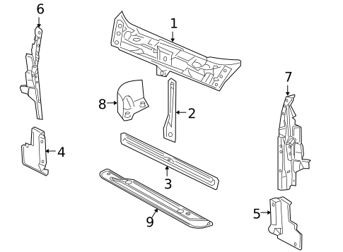 Radiator Support for 2001 Chrysler PT Cruiser #0