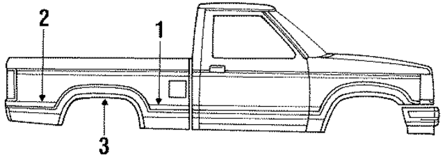 E9TZ9929076A - Body: Side Molding for Ford: Ranger Image