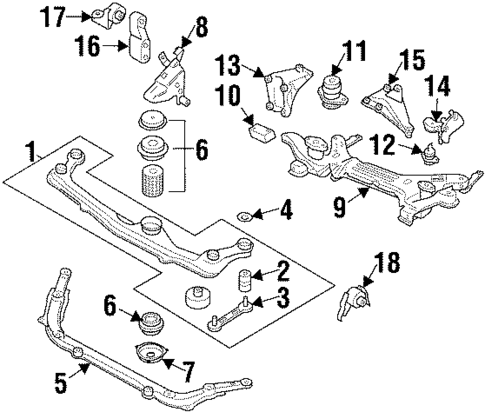 Engine & Trans Mounting for 1996 Volkswagen Cabrio #0