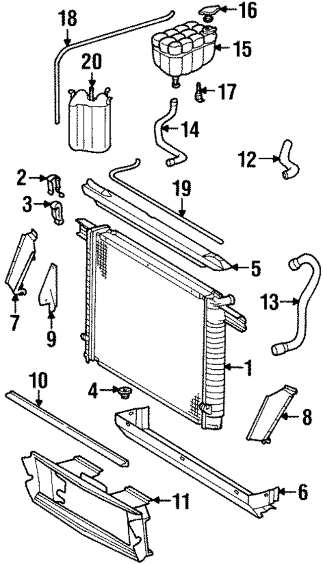 1295040012 - Cooling System: Radiator Upper Insulator for Mercedes-Benz Image