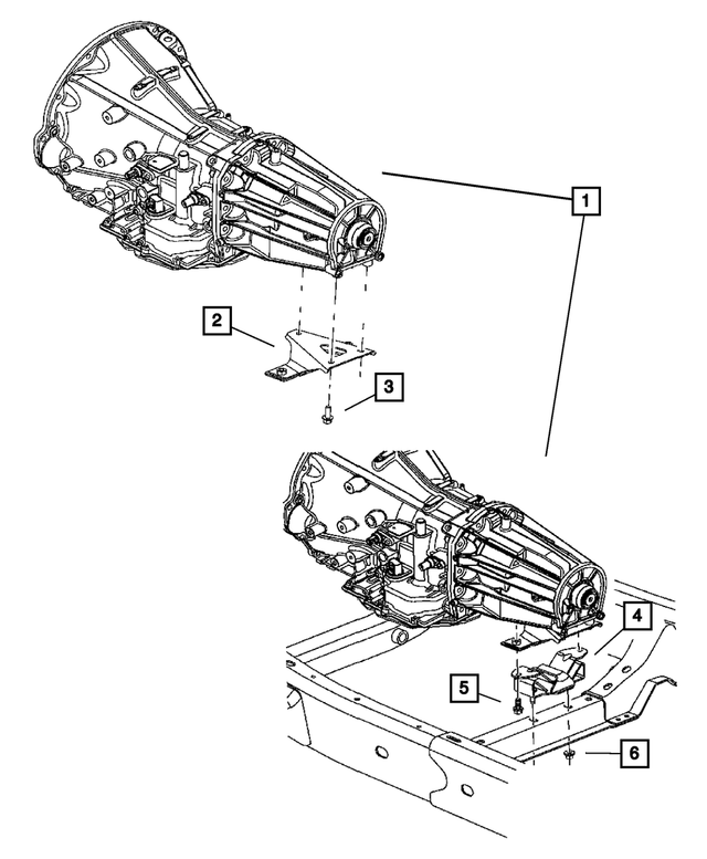 52005140AA - Engine Mounting: Transmission Mount Bracket for Mopar Image image