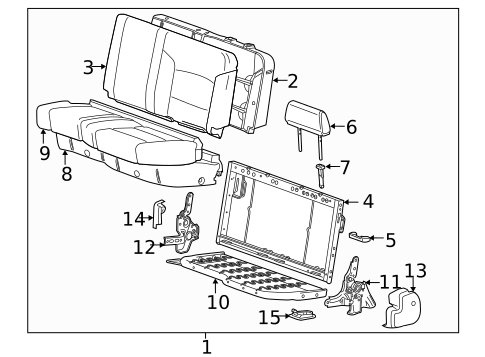 Rear Seat Components for 2016 Chevrolet Silverado 1500 #9