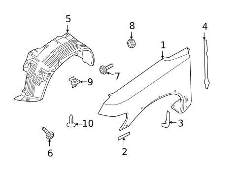 Fender & Components for 2004 Nissan Pathfinder Armada #0