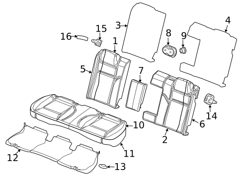Rear Seat Components for 2018 Dodge Challenger #2