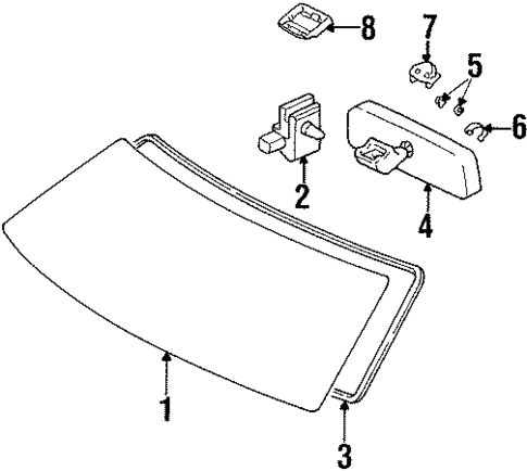 Glass - Windshield for 1998 Lexus SC400 #0