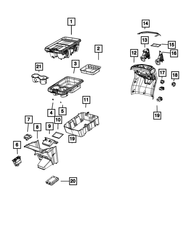 « 68409907AA – Interior Trim : Console Agrafe pour Mopar Image »