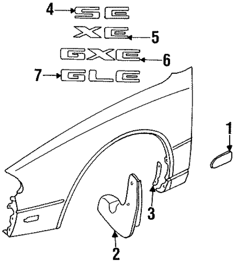 Exterior Trim - Fender for 1997 Nissan Altima #0