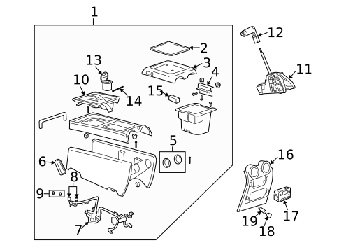 Center Console for 2004 Hummer H2 #0