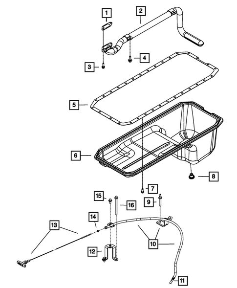 Engine Oiling, Oil Pan and Indicator (Dipstick) for 2014 Ram 3500 #1