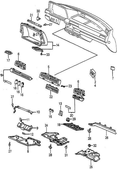 Instrument Garnish for 1984 Honda Accord #0