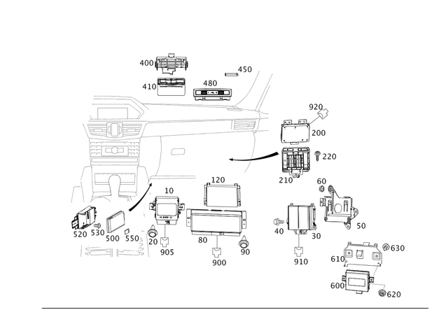 9063004 - Electrical Equipment and Instruments: Operating Unit for Mercedes-Benz Image