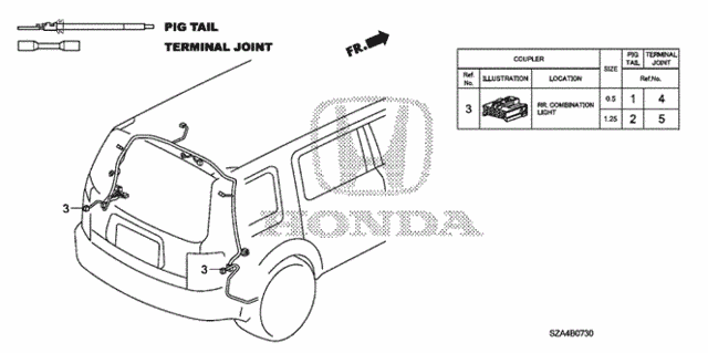 Electrical Connectors (RR.) for 2012 Honda Pilot #0