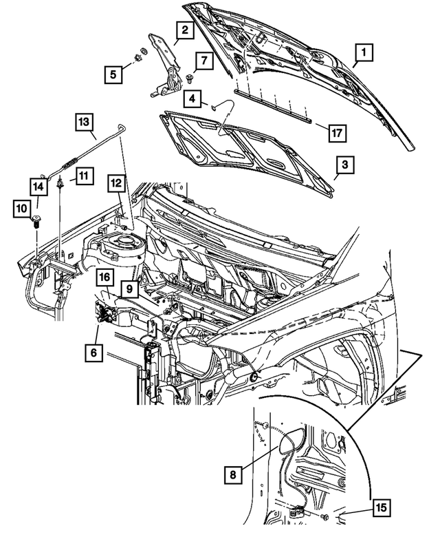 68171439AA - Body Sheet Metal Except Doors: Hood for Mopar Image image