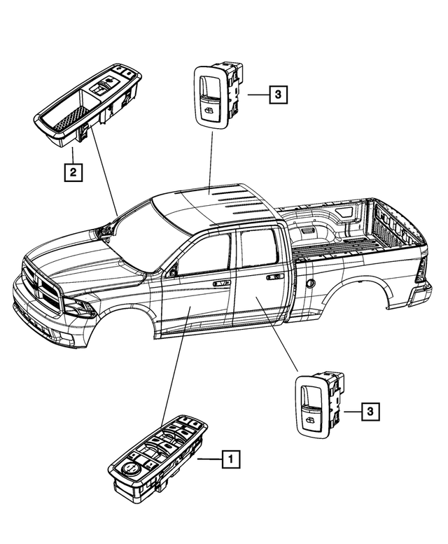 68212782AA - Electrical: Front Door Switch And Bezel for Mopar Image