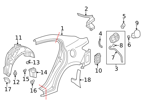 Exterior Trim - Quarter Panel for 2016 Acura ILX #0