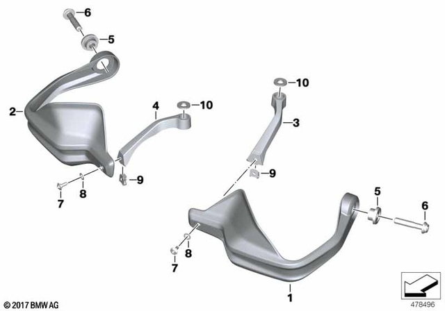 32718563803 - Steering: Hand Protector Left - Schwarz for BMW-Motorrad Image image